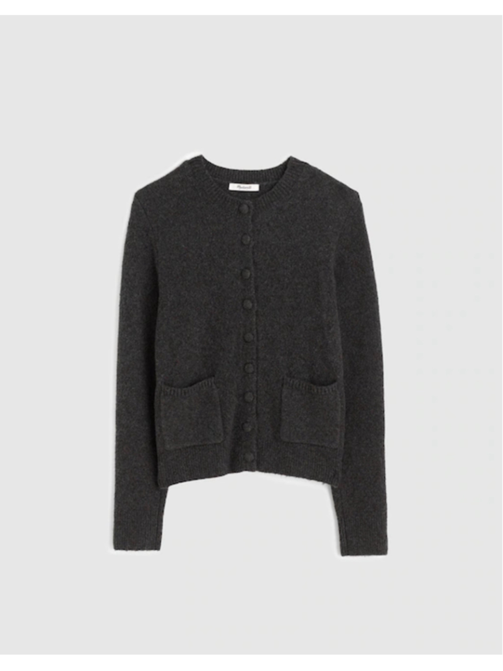 NWOT Madewell Patch-Pocket Cotton-Blend Cardigan in Heather gray size XS
